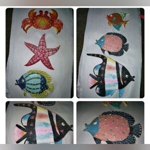 10pc lot ceramic fish& ship sun catchers home decor